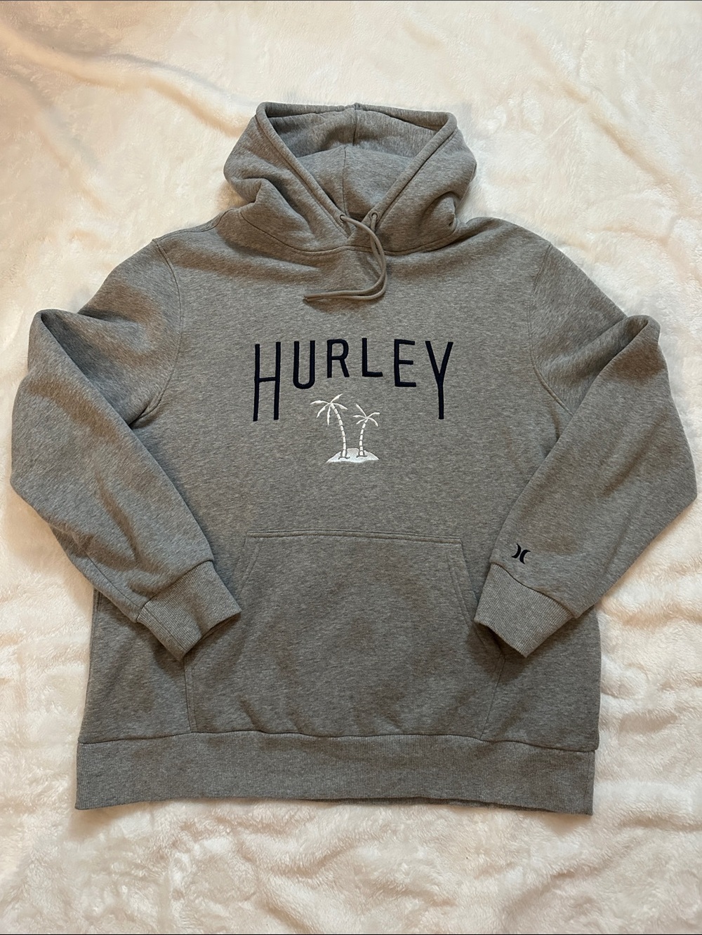 HURLEY Men's Gray Hoodie with Palm Logo Sz XL Quality Trusted Brand Athleticwear - Picture 3 of 11